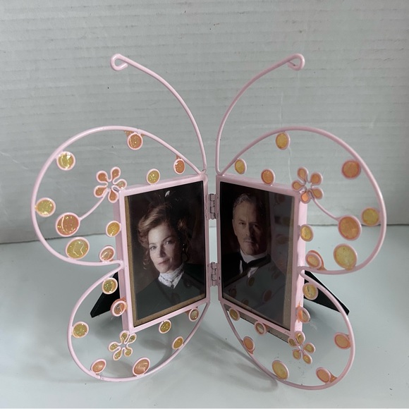 Pink butterfly metal photo frame - Picture 3 of 8